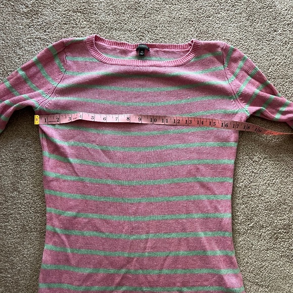 Talbots 3/4 Sleeve Length Lightweight Linen Sweater Size XS Pink and Green - Picture 4 of 8